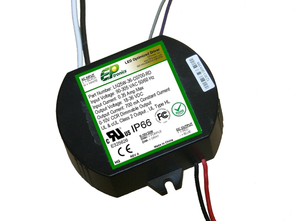 LNP Series 25 Watt AC/DC LED Driver (Constant Current, Dimming Options, UL Listed Class P, Low Cost) - LiteControls