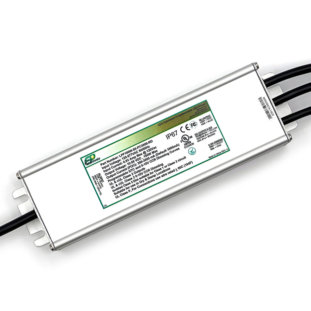 LPF100W Series 100 Watt Programmable LED Drivers with 12VDC Auxiliary