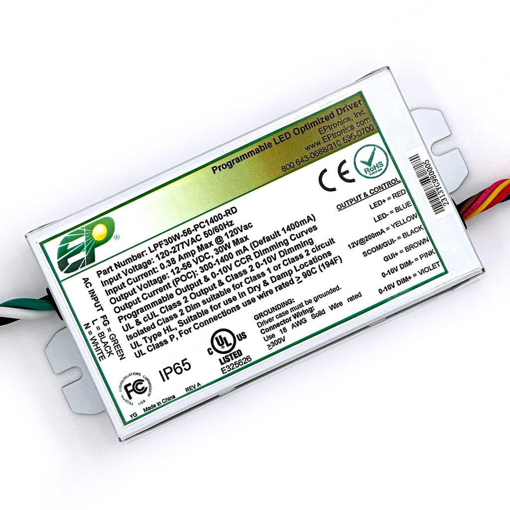 LPF30W Series 30 Watt Programmable LED Driver with 12VDC Auxiliary