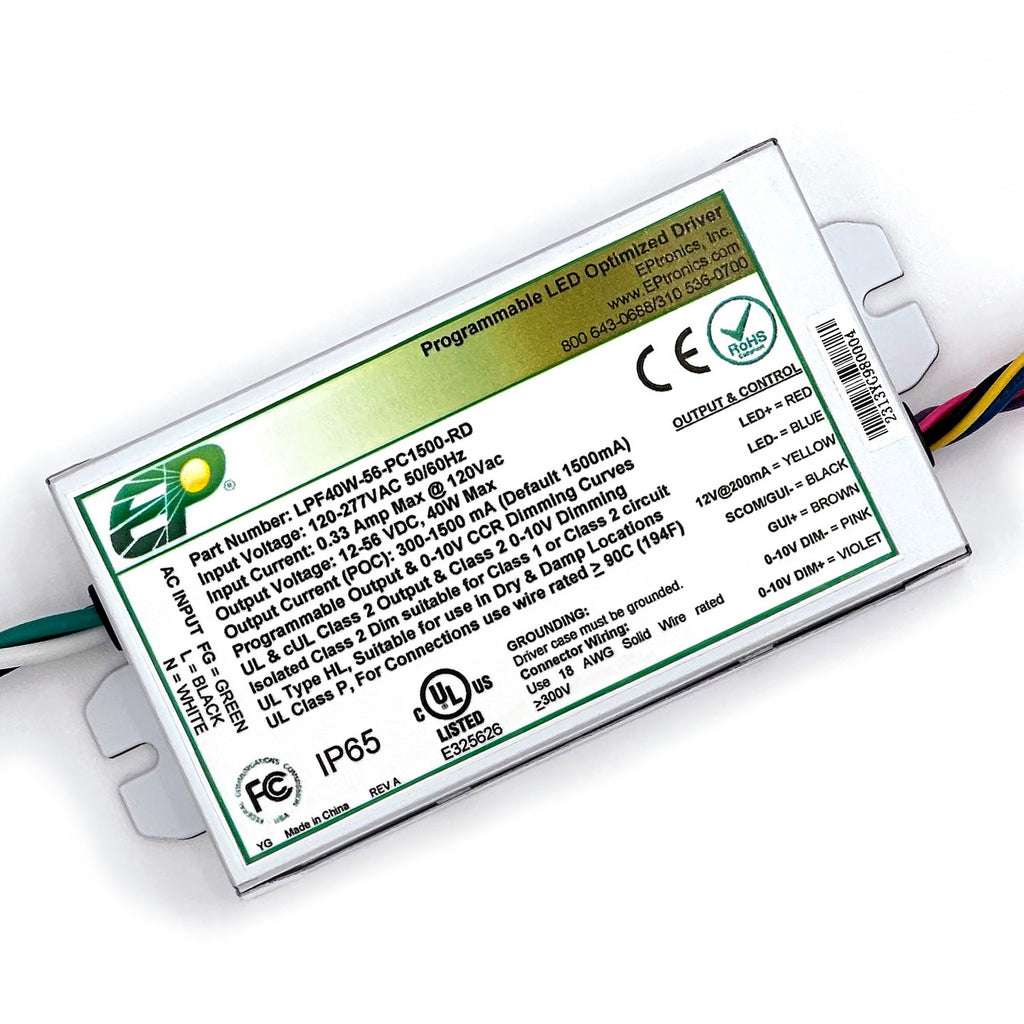 LPF40W Series 40 Watt Programmable LED Driver with 12VDC Auxiliary