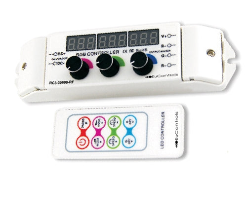 Precision Knob LED Controller w/ RF Remote (3 Channels – RGB) - LiteControls